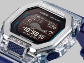 Az új Casio GBX-100S órák a tömör műgyanta tokot egy átlátszó, csontváz stílusú kagylóra cserélik, és csiszolt rozsdamentes acél lünettával párosítják. A képen a Casio GBX100S-2. (Kép forrása: Casio)