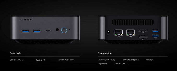 Az Alliwava H90 Pro külső interfészei (Forrás: Alliwava)