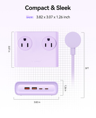 Az Orico Power Strip méretei (Kép forrása: Orico)