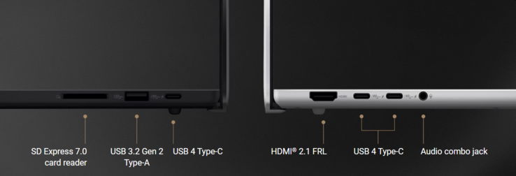 Az Asus ProArt P16 csatlakozói és csatlakozási lehetőségei