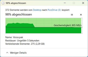 Ezután még mindig kb. 800 MB/s