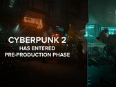 A Cyberpunk 2 a CDPR saját fejlesztésű REDengine helyett az Unreal Engine 5-ön fog alapulni. A képen - Artwork a "Cyberpunk 2 has started pre-production phase" szöveggel felülről. (Kép forrása: @CDPROJEKTRED_IR on X/Twitter)