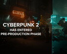 A Cyberpunk 2 a CDPR saját fejlesztésű REDengine helyett az Unreal Engine 5-ön fog alapulni. A képen - Artwork a "Cyberpunk 2 has started pre-production phase" szöveggel felülről. (Kép forrása: @CDPROJEKTRED_IR on X/Twitter)