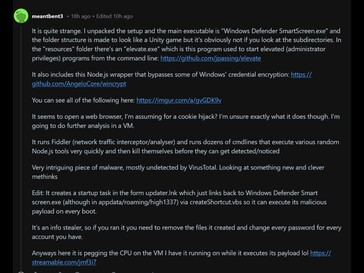 Fertőzött Steam demó Reddit vizsgálat (Kép forrása: screenshot, PC Gaming subreddit)