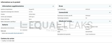 OnePlus 15 korai listázás az Amazon Franciaországban (Kép forrása: Equal Leaks)