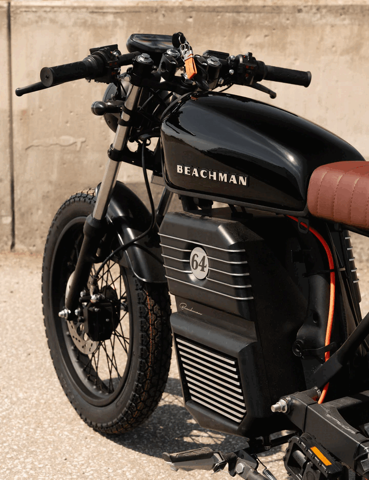 A Beachman '64 e-bike nagyméretű, 2,88 kWh-s cserélhető akkumulátorral rendelkezik (Kép forrása: Beachman)
