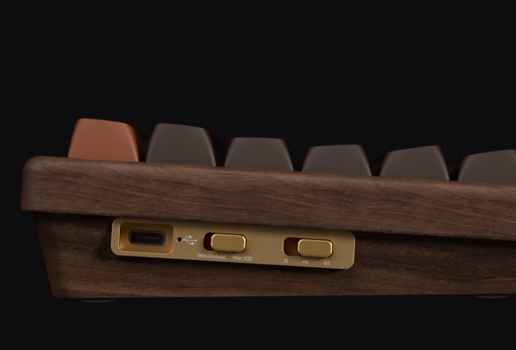 Keychron K2 HE All Wood Special Edition alumínium kapcsolópanel. (Kép forrása: Keychron)