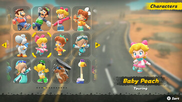 Mario Kart World karakterválaszték (kép forrása: screenshot, Nintendo of America)
