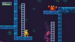 A BlockBlasters című 2D-s platformjáték képernyőképét eltávolították a Steamről, mert a beágyazott rosszindulatú kód kriptotárcákat ürített. (Kép forrása: Steam)