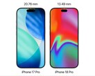 Az iPhone 17 Pro és a pletykált iPhone 18 Pro dinamikus szigete.