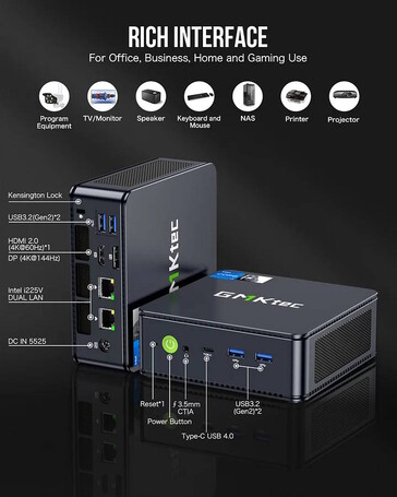 Az OCuLink és a Thunderbolt nem támogatott, de az Ethernet elérhető (Kép forrása: GMKtec)