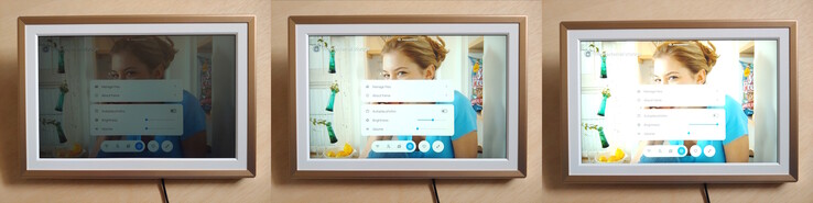 Fényerősség 0%, 50% és 100% mellett egy árnyékos ablak közelében nappal. (ISO 100 f/1.6 1/30)