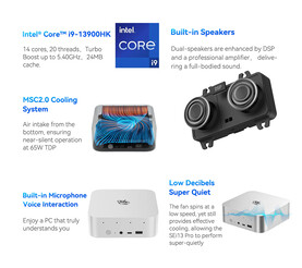 A mini PC főbb jellemzői (Kép forrása: Beelink)