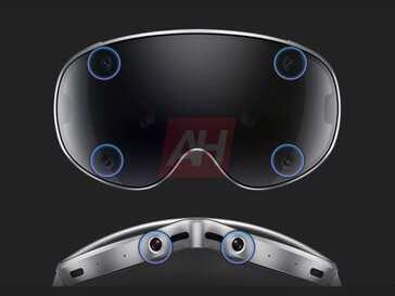 Render a Galaxy XR headset kézkövető kameráiról. (Kép forrása: Android Headlines)