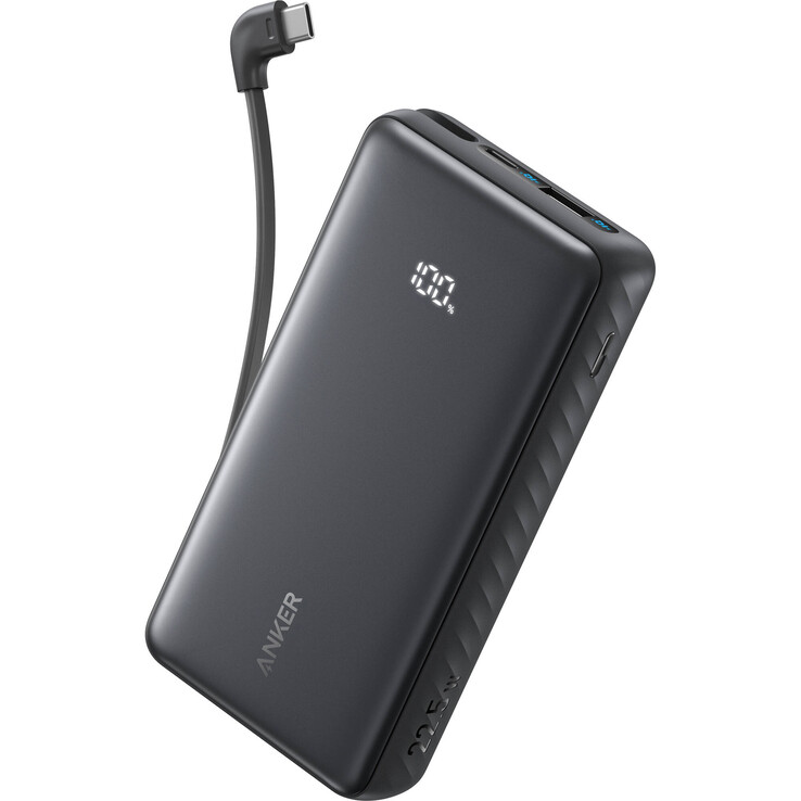 Az Anker Zolo Power Bank beépített USB-C kábellel (20,000mAh, 22.5W, fekete). (Kép forrása: B&amp;H Photo)