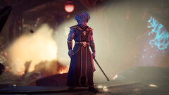 Egy Dragonborn karakter filmes nézetben a Baldur's Gate 3-ban