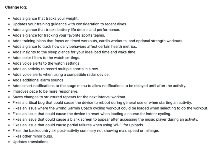 A Garmin Venu X1 béta verzió 16.28-as változónaplója