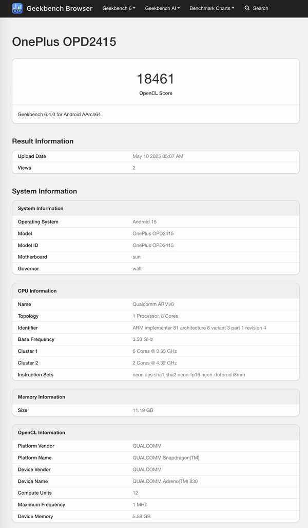(Kép forrása: Geekbench)