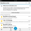 Minden értesítést a BlackBerry Hub kezel.