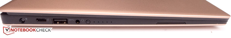 Left side: AC adapter, USB Type-C Gen. 2 (+ Thunderbolt 3), USB 3.0, 3.5 mm audio combo-jack