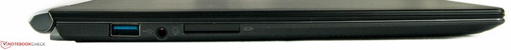 Left side: USB 3.0, audio combo, SD-card reader