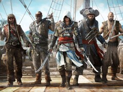 Assassin&#039;s Creed IV: Black Flag artwork, melyen Edward Kenway és kalózcsapata látható egy hajón (Kép forrása: Ubisoft)