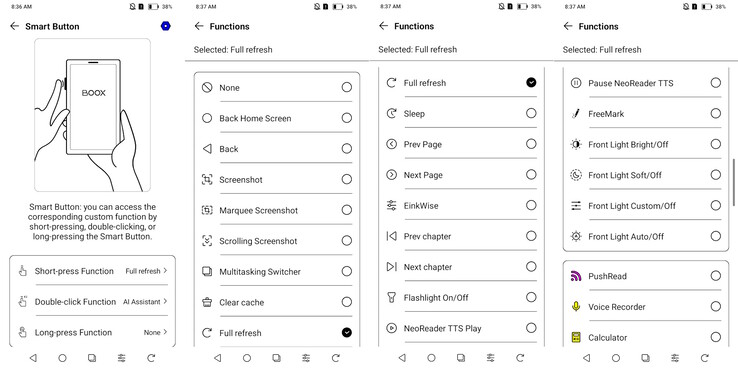 Intelligens gombok beállításai.
