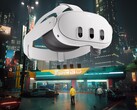 Meta Quest 3 VR headset a Cyberpunk 2077 Night City-ben (Kép forrása: Meta, Steam, szerkesztve)