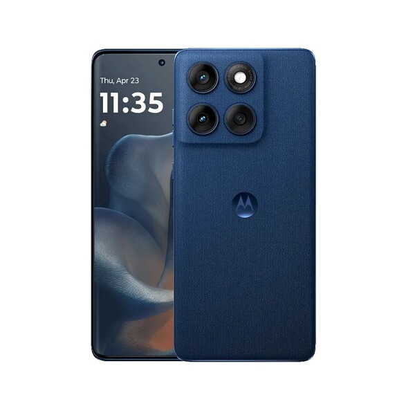 A Gibralatar Sea Motorola Edge 60 úgy néz ki, mintha szövetből készült lenne, de valójában szilikonból készült. (Kép forrása: Motorola)