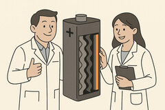 Új akkumulátor-technológia: Dél-koreai laboratóriumi áttörés nagyobb energiasűrűséget és tartósságot ígér. (Kép forrása: GPT-image-1)