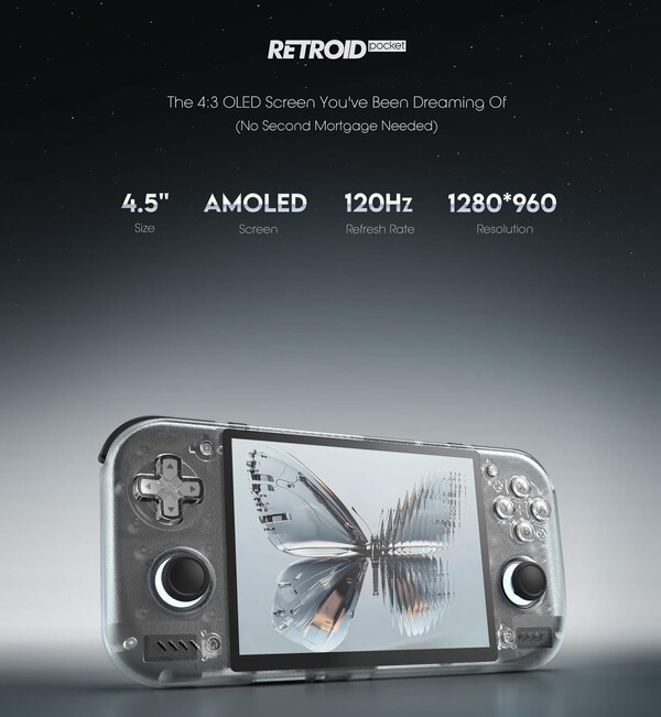 A Retroid Pocket Nova 120 Hz-es AMOLED-kijelzővel lesz ellátva.