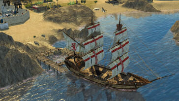 A Stronghold Crusader 2 című játékból származó kép, amelyen egy hajó látható.