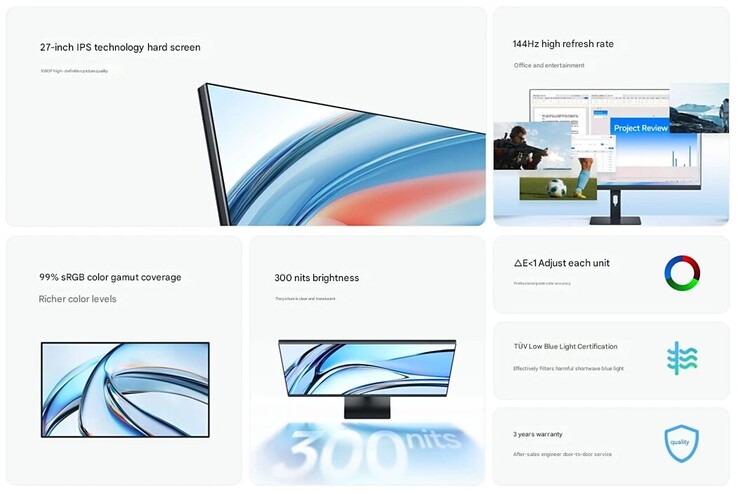 Redmi A27 2026 monitor specifikációi (Kép forrása: IT Home)