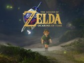 Link a Zelda: Ocarina of Time remake-jéből Hyrule felfedezése közben látható
