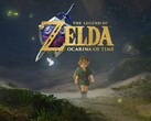 Link a Zelda: Ocarina of Time remake-jéből Hyrule felfedezése közben látható