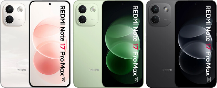 A telefon elölnézete és a három színváltozat