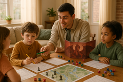 Egy D&D ülés során a játékmester észrevette, hogy egy gyermek nehezen tud különbséget tenni a sárga és a kék között - ez a színvakság egy ritka formájának a jele. (Kép forrása: OpenAI)