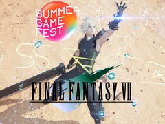 Cloud a Final Fantasy 7-ből a Summer Game Fest logójával együtt