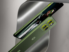 A Motorola Edge 70 a Pantone bronz-zöld színváltozatban. (Kép forrása: via Evan Blass)