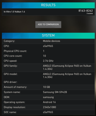 Exynos 2600 GPU benchmark
