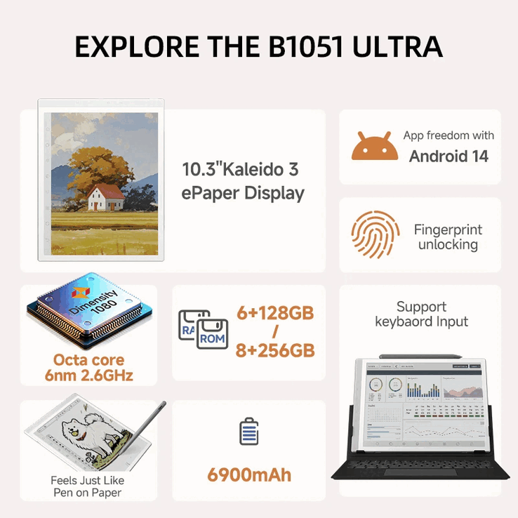 A Bigme B1051 Ultra legfontosabb jellemzői