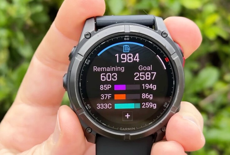 A Garmin táplálkozáskövetés számos funkciója csak az okostelefonon érhető el, az okosórán nem. (Kép forrása: DC Rainmaker)