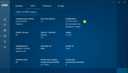 Intel grafikus vezérlés a Matebook 14-en