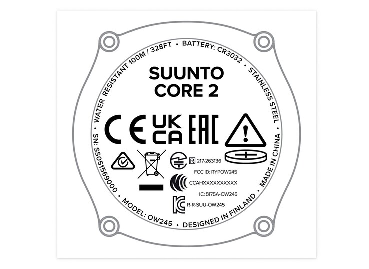 A Suunto Core 2 nem rendelkezik pulzusszám- vagy SpO2-érzékelővel.