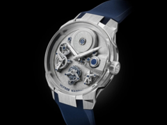 Az Ulysse Nardin Blast Free Wheel Maillechort (a képen) 18 karátos fehérarany tokkal rendelkezik. (Kép forrása: Ulysse Nardin)