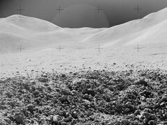 Közelkép egy kráter egy részéről, amelyet a harmadik Apollo-15 holdjáró során fotóztak (Kép forrása: NASA; vágott kép)