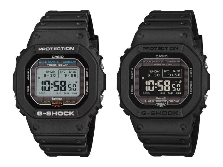 A Casio G-Shock GW-BX5600-1 (balra) és GW-BX5600-1A1 (jobbra) órák. (Kép forrása: Casio, szerk.)