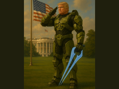 Donald Trump Master Chief Mjolnir páncélját viseli (kép forrása: The White House on X)