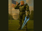 Donald Trump Master Chief Mjolnir páncélját viseli (kép forrása: The White House on X)