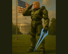 Donald Trump Master Chief Mjolnir páncélját viseli (kép forrása: The White House on X)